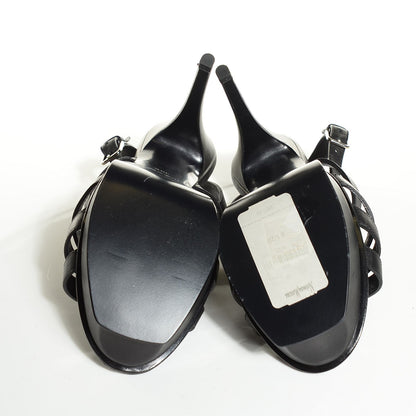Saint Laurent Calfskin New Riveg 105 Platform Sandals 38.5 Black 5 of 7