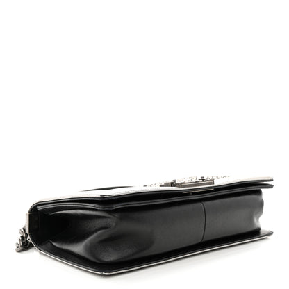 Chanel Metallic Lambskin Embellished Medium Boy Flap Black Silver 4 of 12