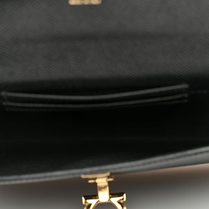 Salvatore Ferragamo Pebbled Calfskin Gancio Wallet On Chain Black 5 of 9