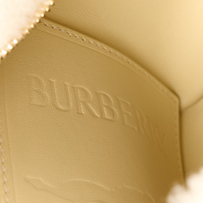 Burberry Shearling Peg Micro Duffle Bag Ecru 7 of 13