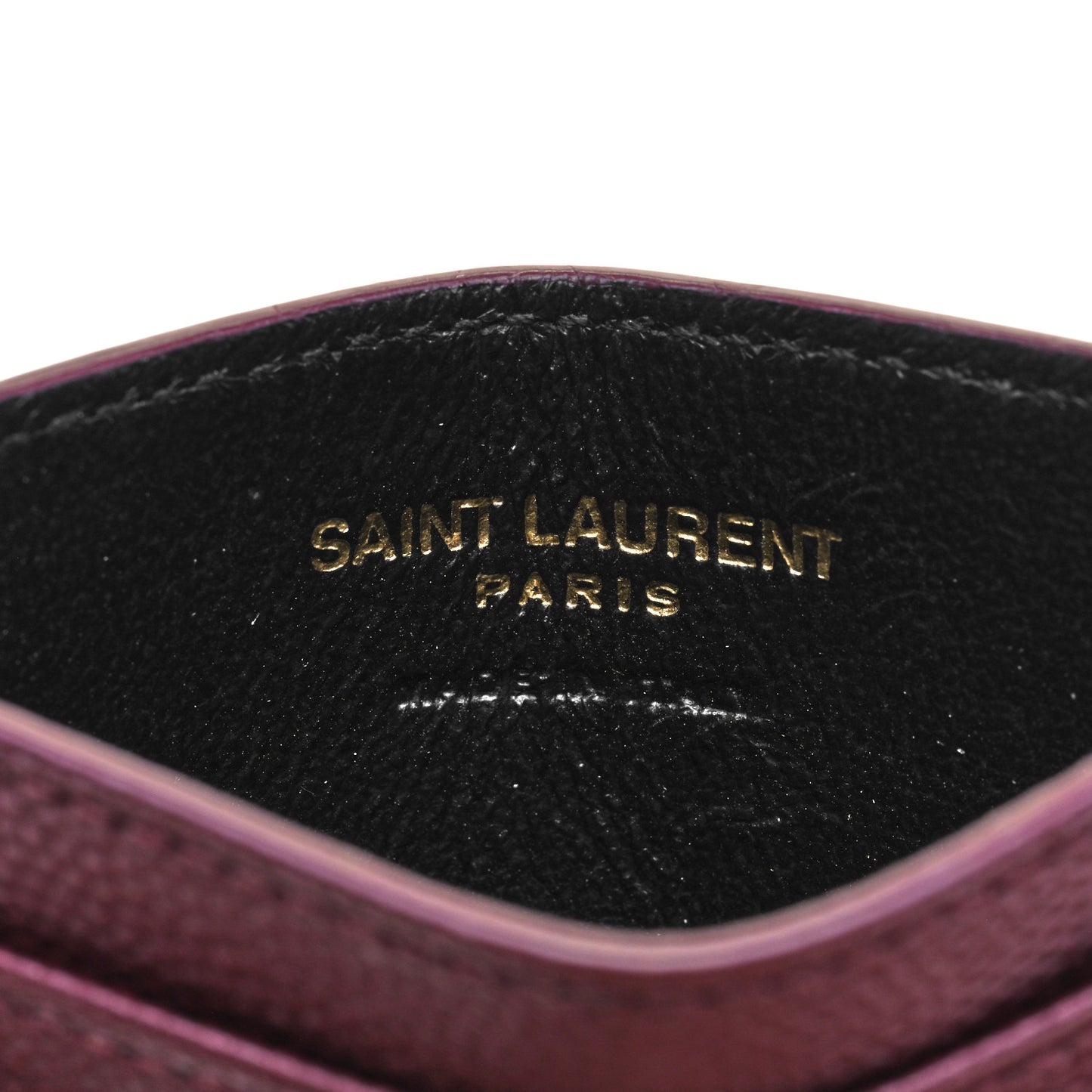 Grain De Poudre Matelasse Chevron Monogram Credit Card Case Bordeaux