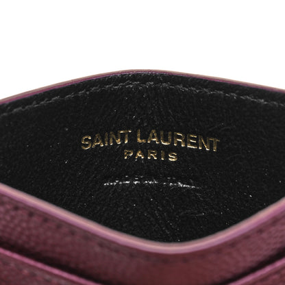 Saint Laurent Grain De Poudre Matelasse Chevron Monogram Credit Card Case Bordeaux 6 of 8