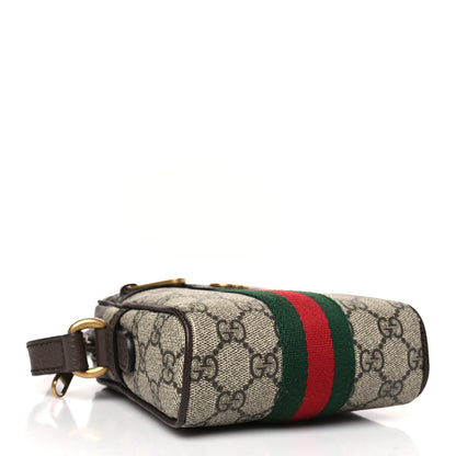 Gucci GG Supreme Monogram Web Mini Ophidia Messenger Brown 4 of 9
