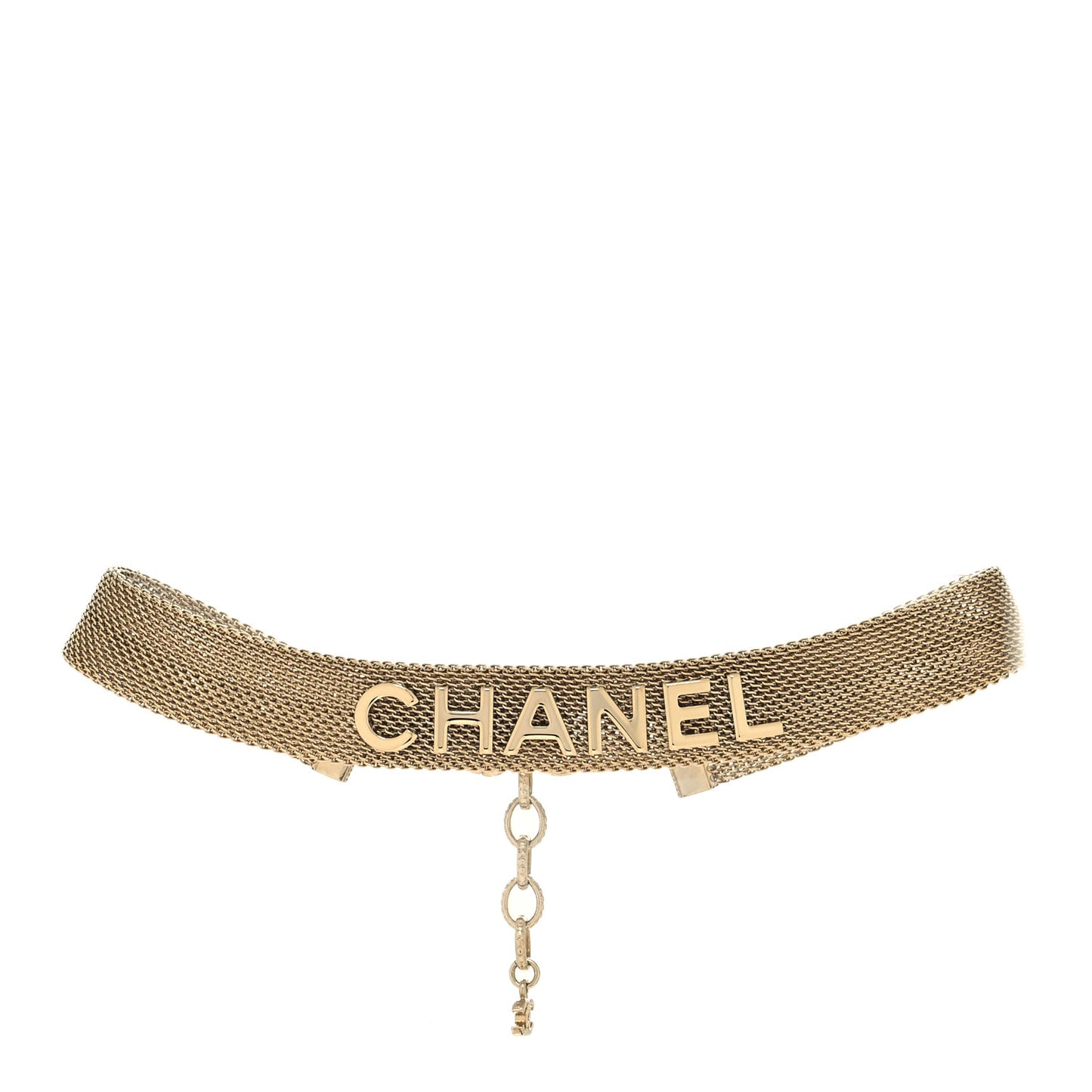 Mesh Ribbon Choker Necklace Gold