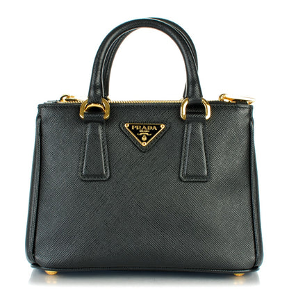 Prada Saffiano Mini Galleria Double Zip Tote Black 1 of 8