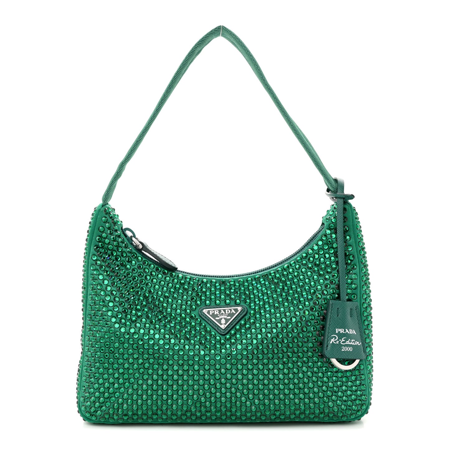 Satin Crystal Mini Re-Edition 2000 Bag Mango