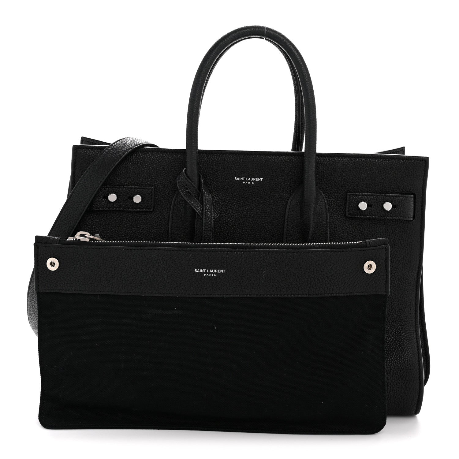 Saint Laurent Grained Calfskin Small Supple Sac De Jour Black 3 of 14
