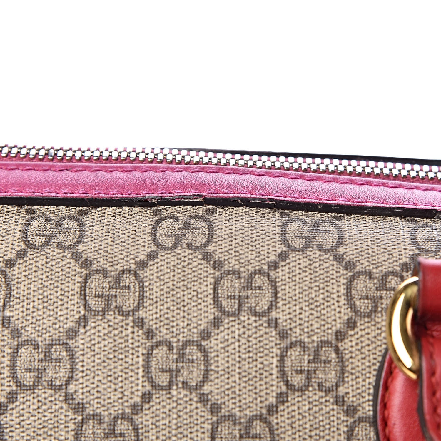 Gucci GG Supreme Monogram Medium Boston Beige Hibiscus Red New Rosette 16 of 33