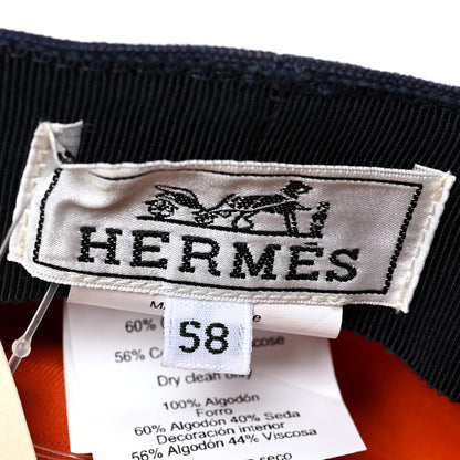 Hermes Cotton Womens Vauban Cap 58 Marine 7 of 7