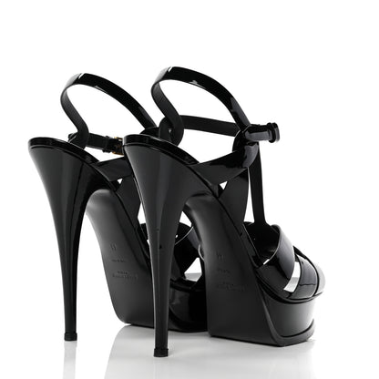 Saint Laurent Patent Tribute 105 Platform Sandals 41 Black 3 of 6