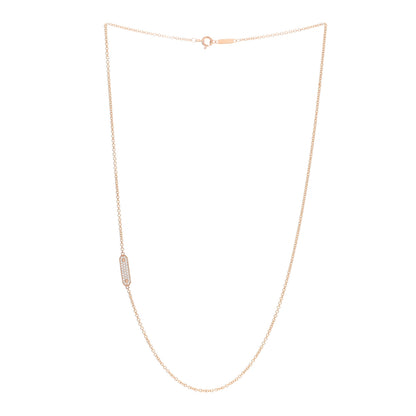 Tiffany 18K Rose Gold Diamond Tag Chain Necklace 3 of 5
