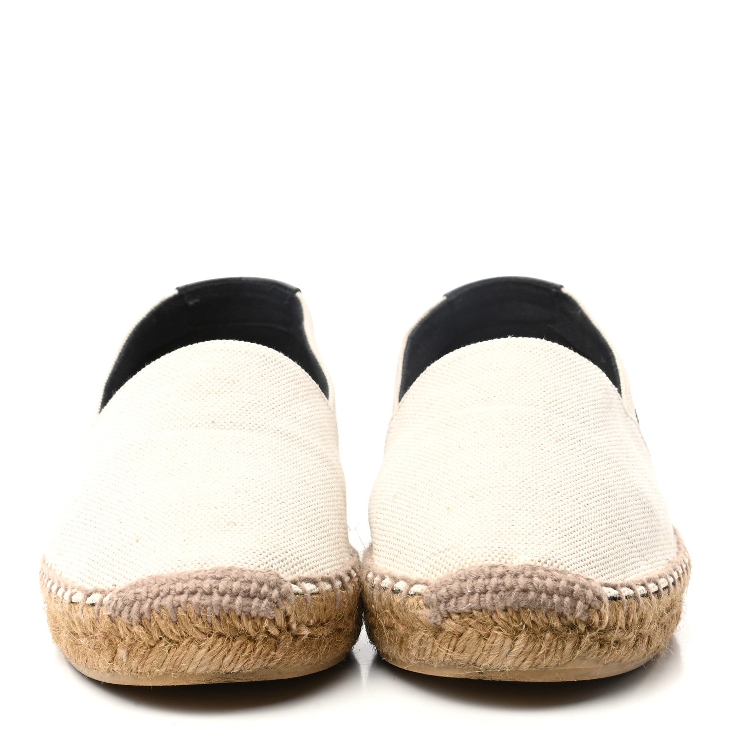 Saint Laurent Canvas Elba Logo Embroidered Espadrilles 38 Panna 2 of 8