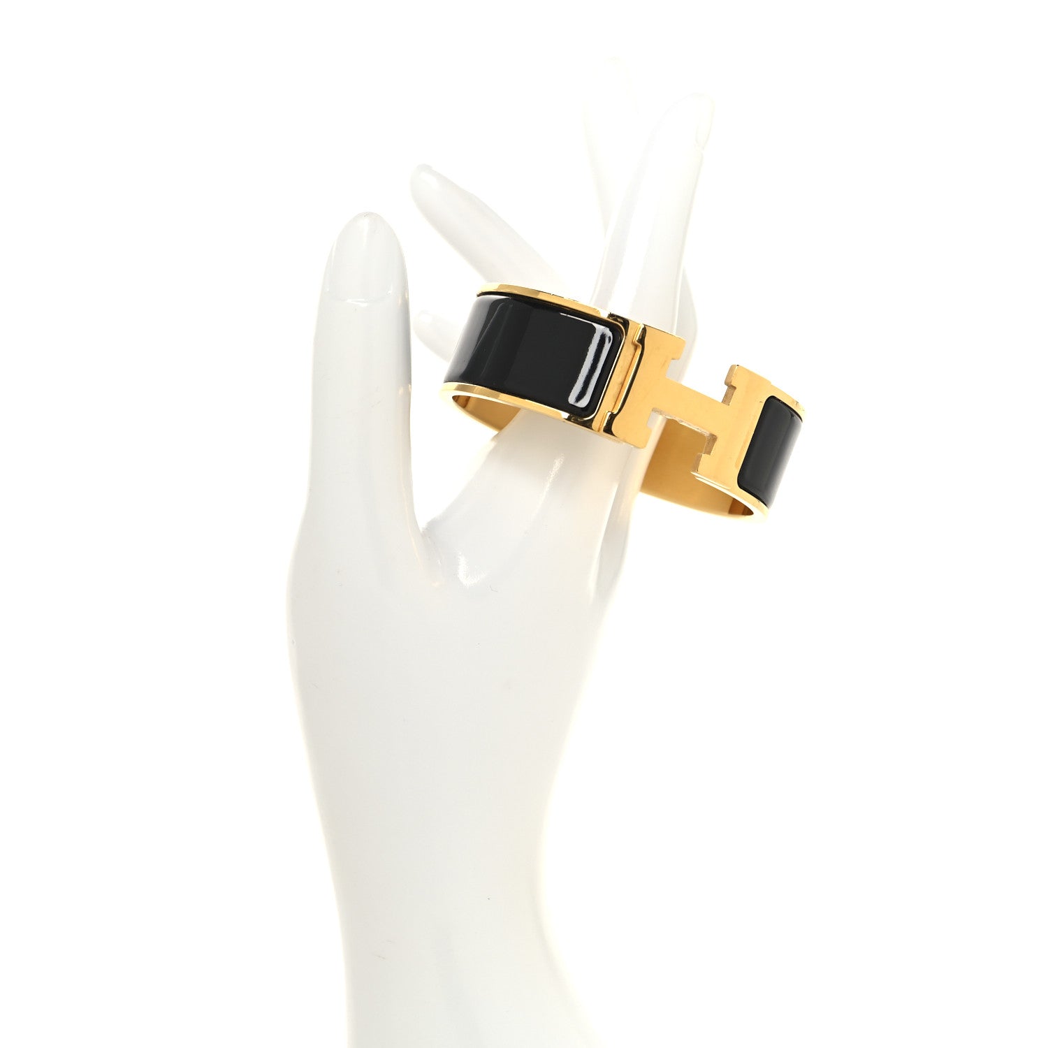 Hermes Enamel Wide Clic Clac H Bracelet PM Black 2 of 5