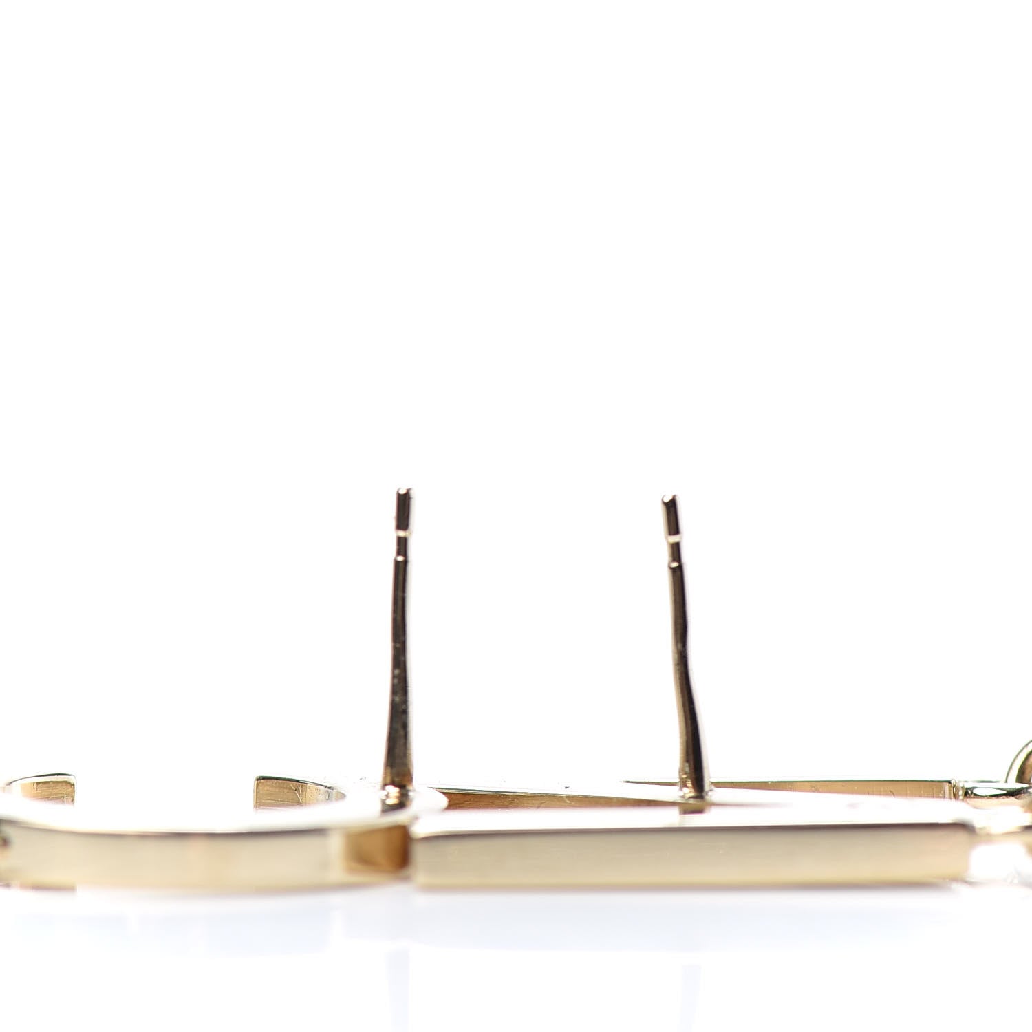 Chanel Metal Cha-Nel Logo Drop Earrings Gold 3 of 4