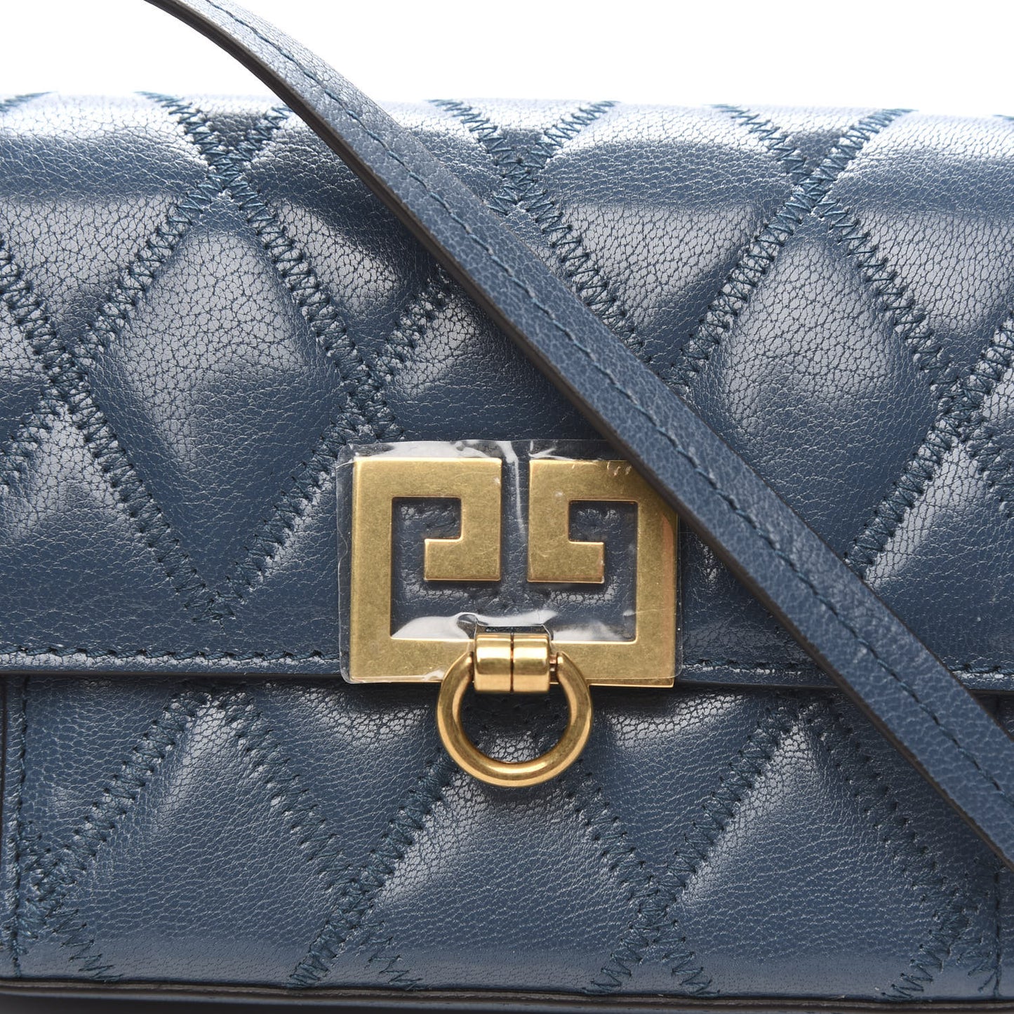 Goatskin Quilted GV3 Mini Pocket Convertible Bag Mineral Blue