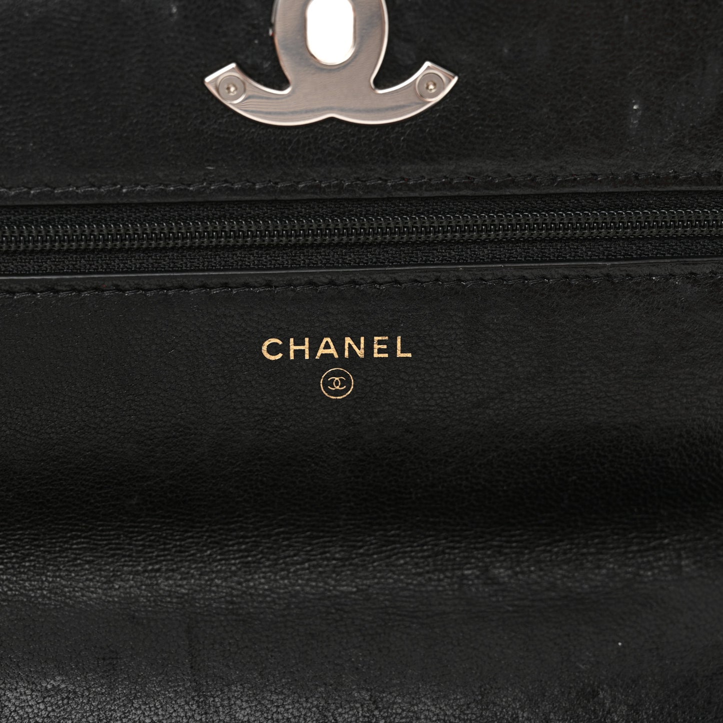 Lambskin Quilted Chanel 19 Wallet On Chain WOC Black