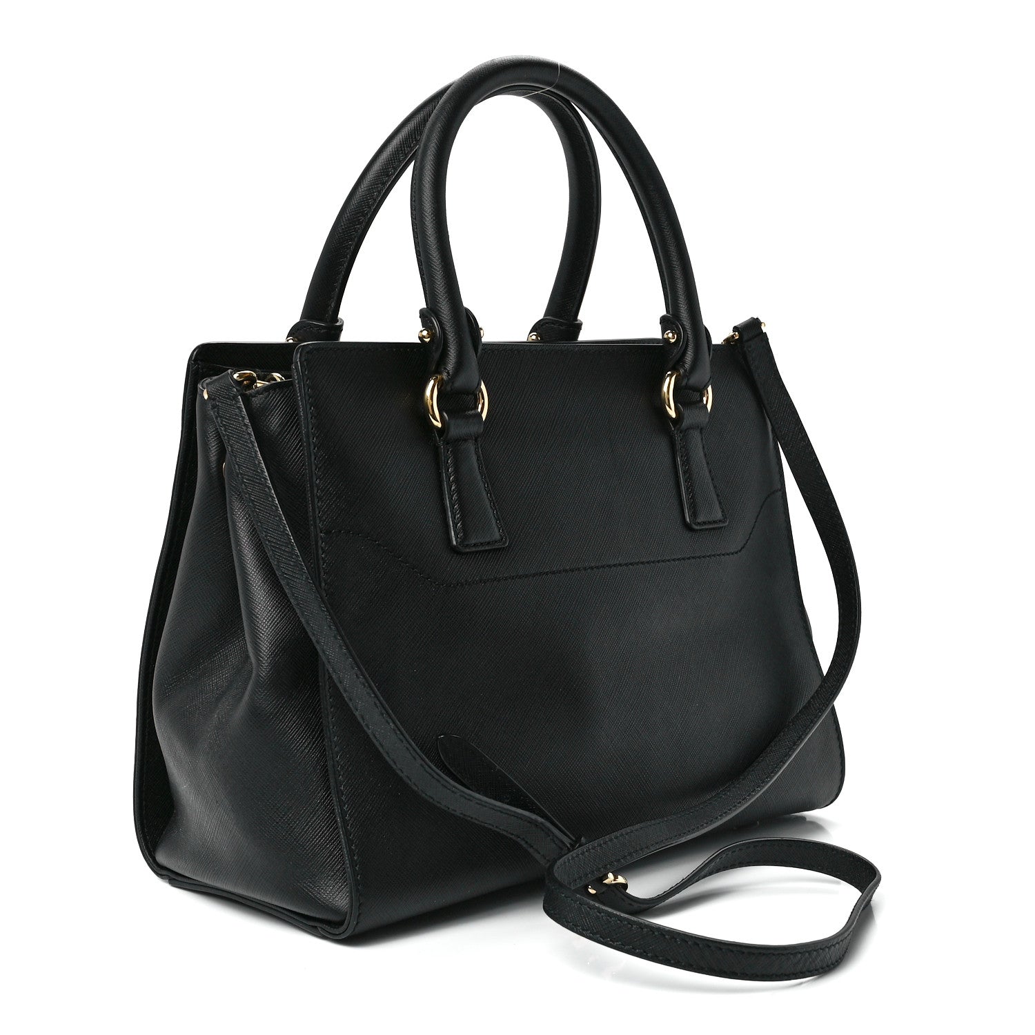 Salvatore Ferragamo Saffiano Small Beky Tote Black 4 of 13