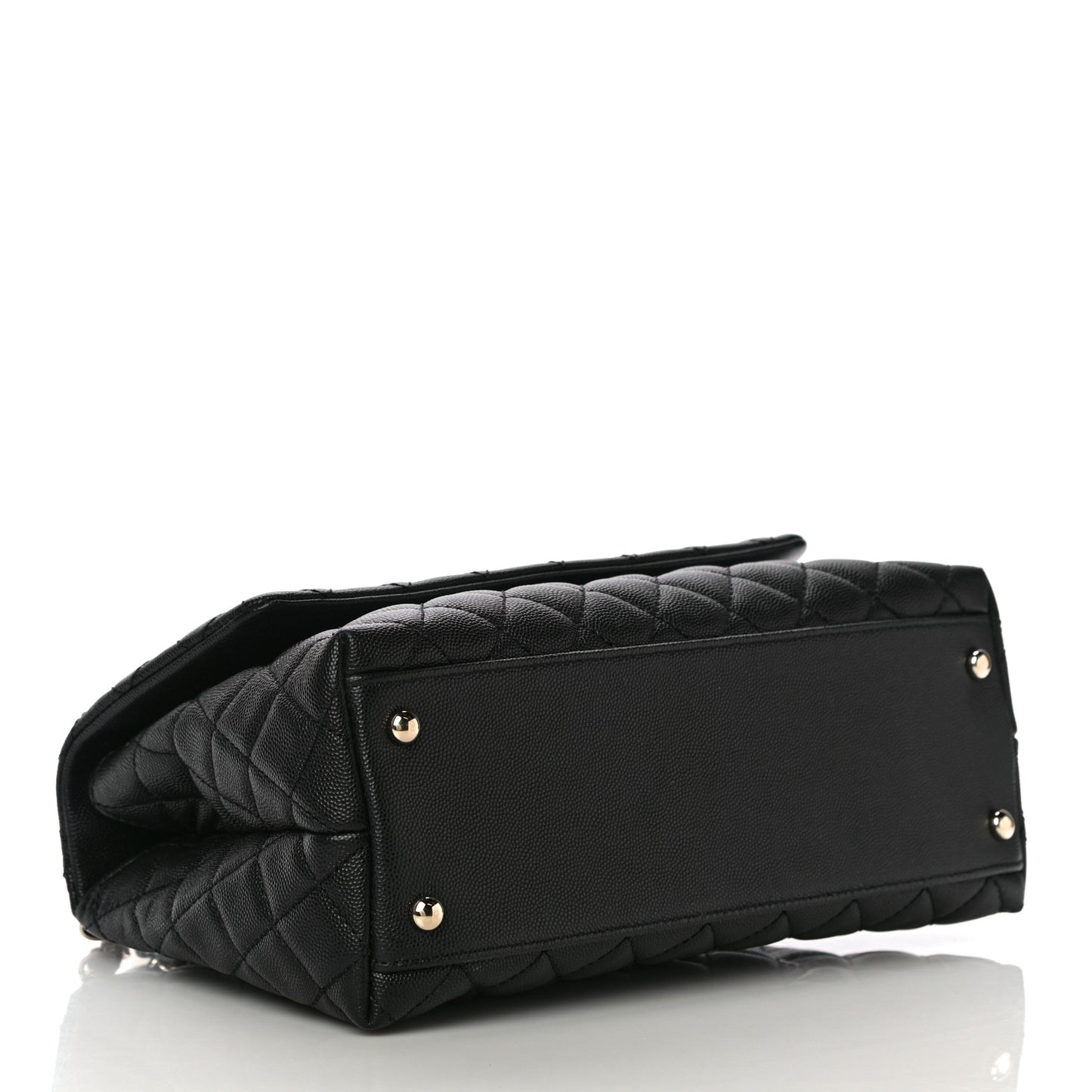 Caviar Quilted Small Coco Handle Flap Black