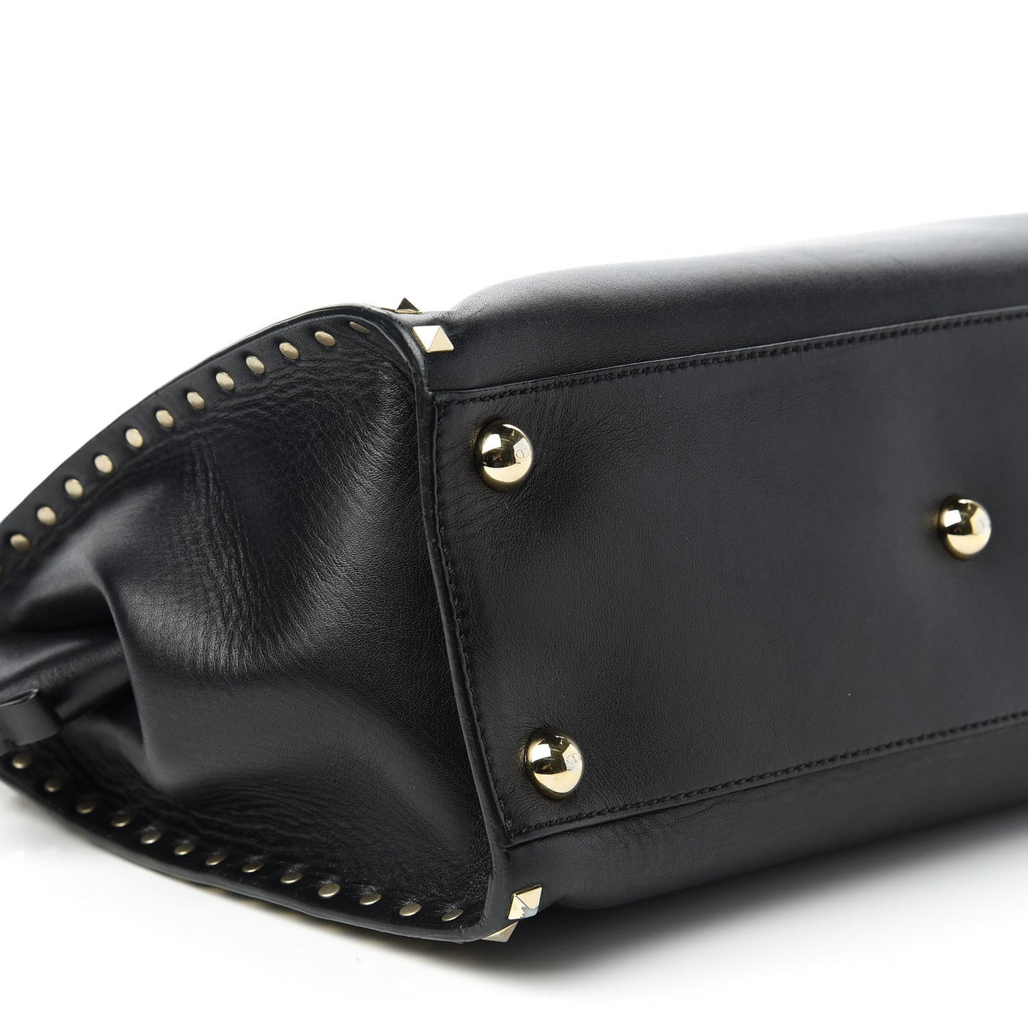 Vitello Rockstud Dome Shopper Black