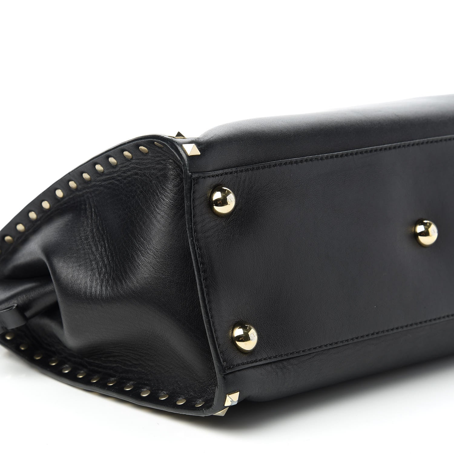 Valentino Garavani Vitello Rockstud Dome Shopper Black 6 of 10