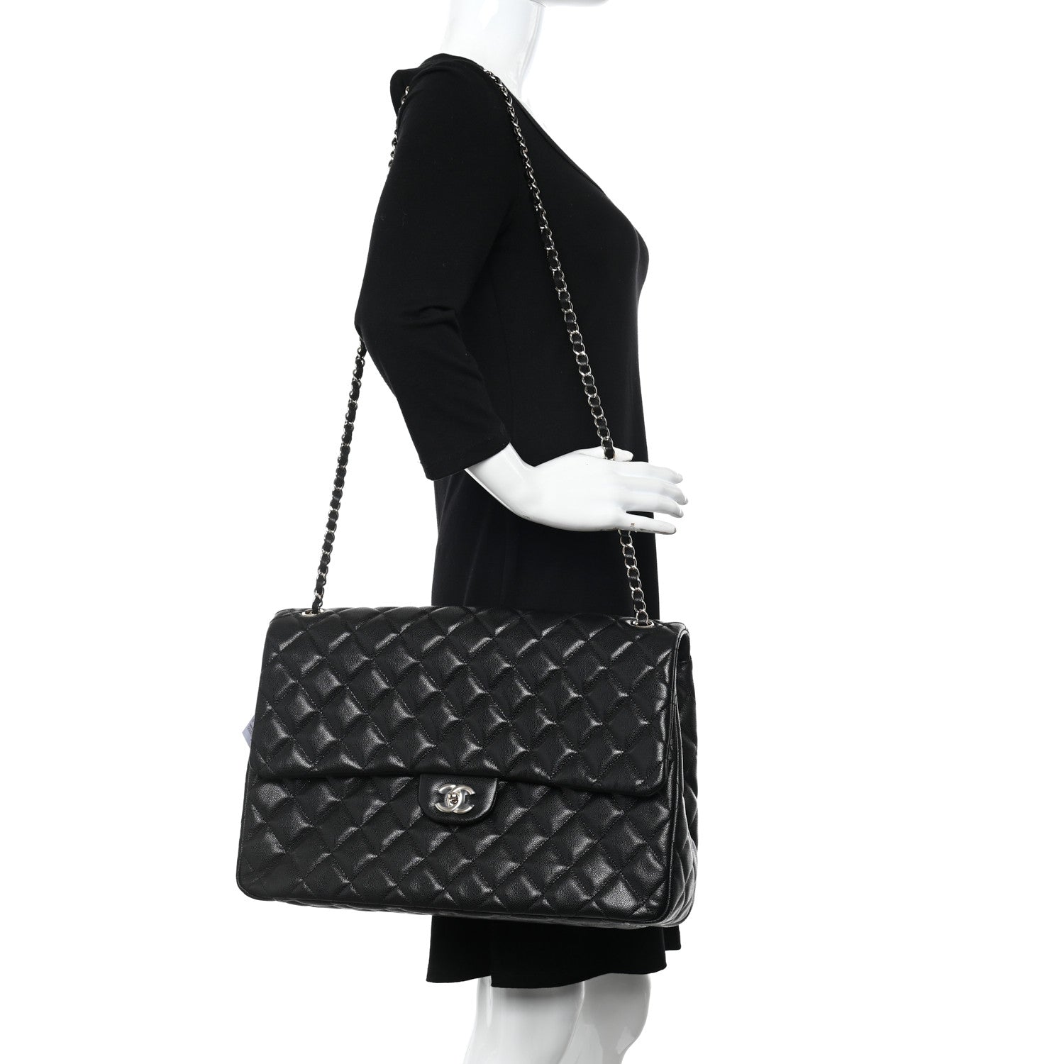 Chanel Caviar Quilted XXL Travel Flap Bag Black 2 of 11