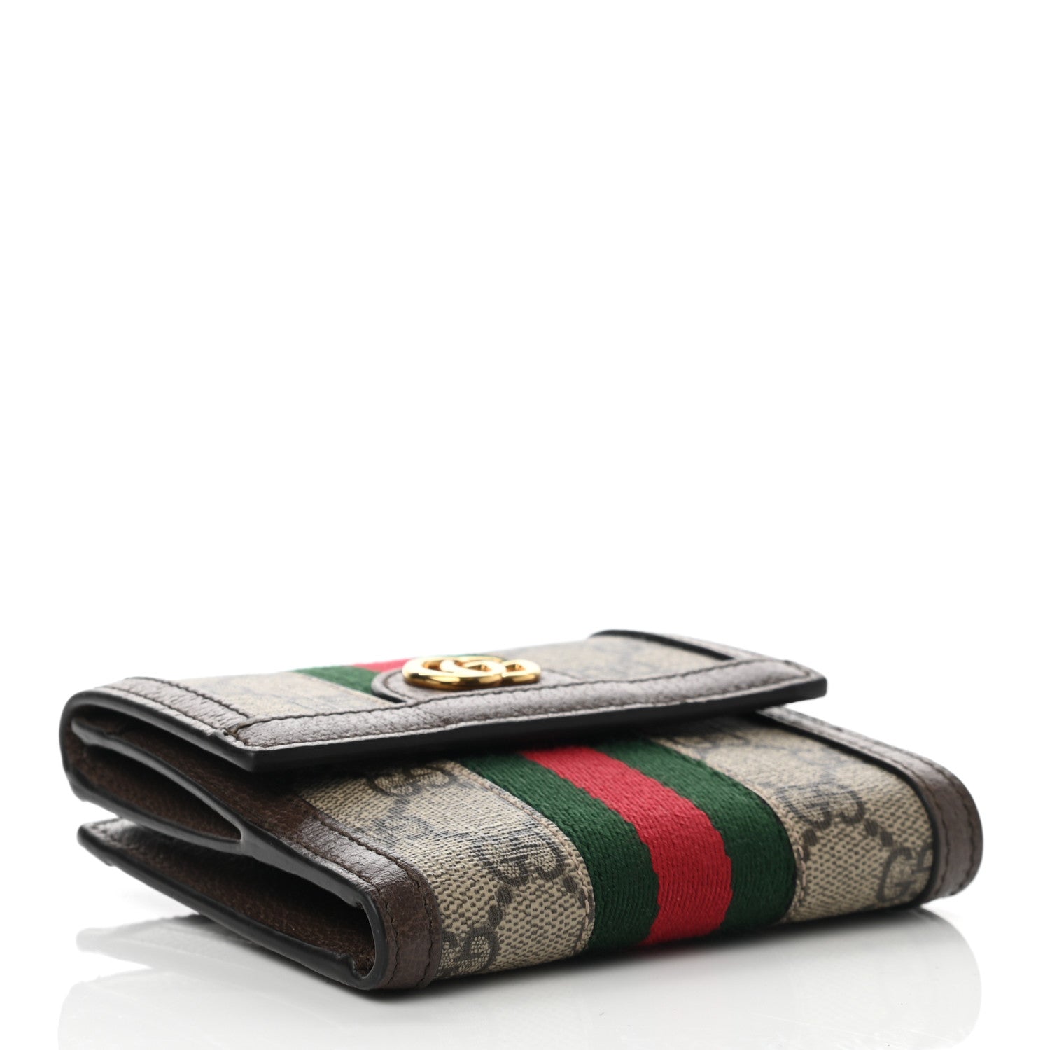 Gucci GG Supreme Monogram Web Ophidia French Flap Wallet Beige New Acero 4 of 8