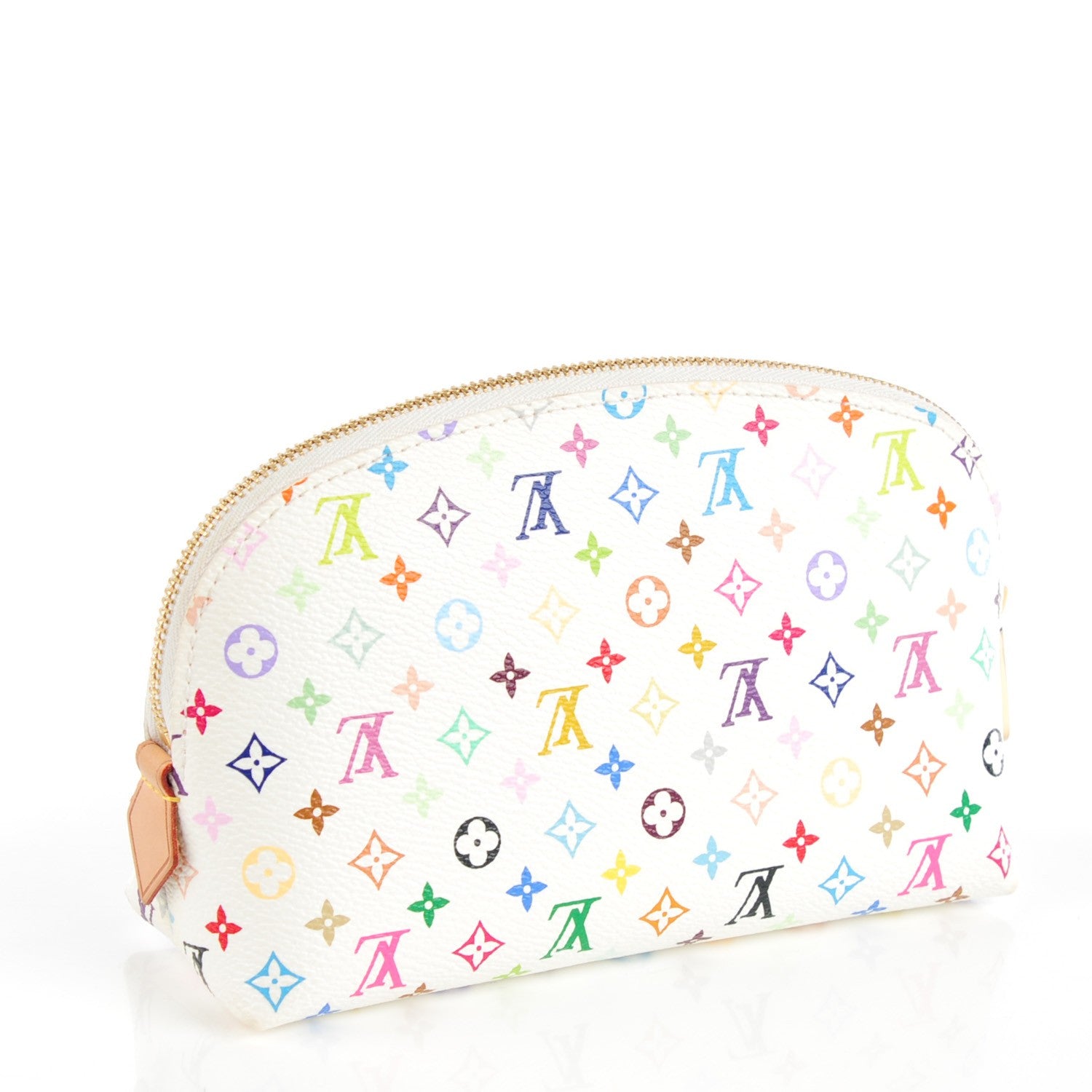 Louis Vuitton Monogram Multicolor Cosmetic Pouch White Litchi 3 of 7