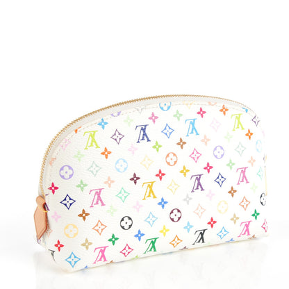 Louis Vuitton Monogram Multicolor Cosmetic Pouch White Litchi 3 of 7