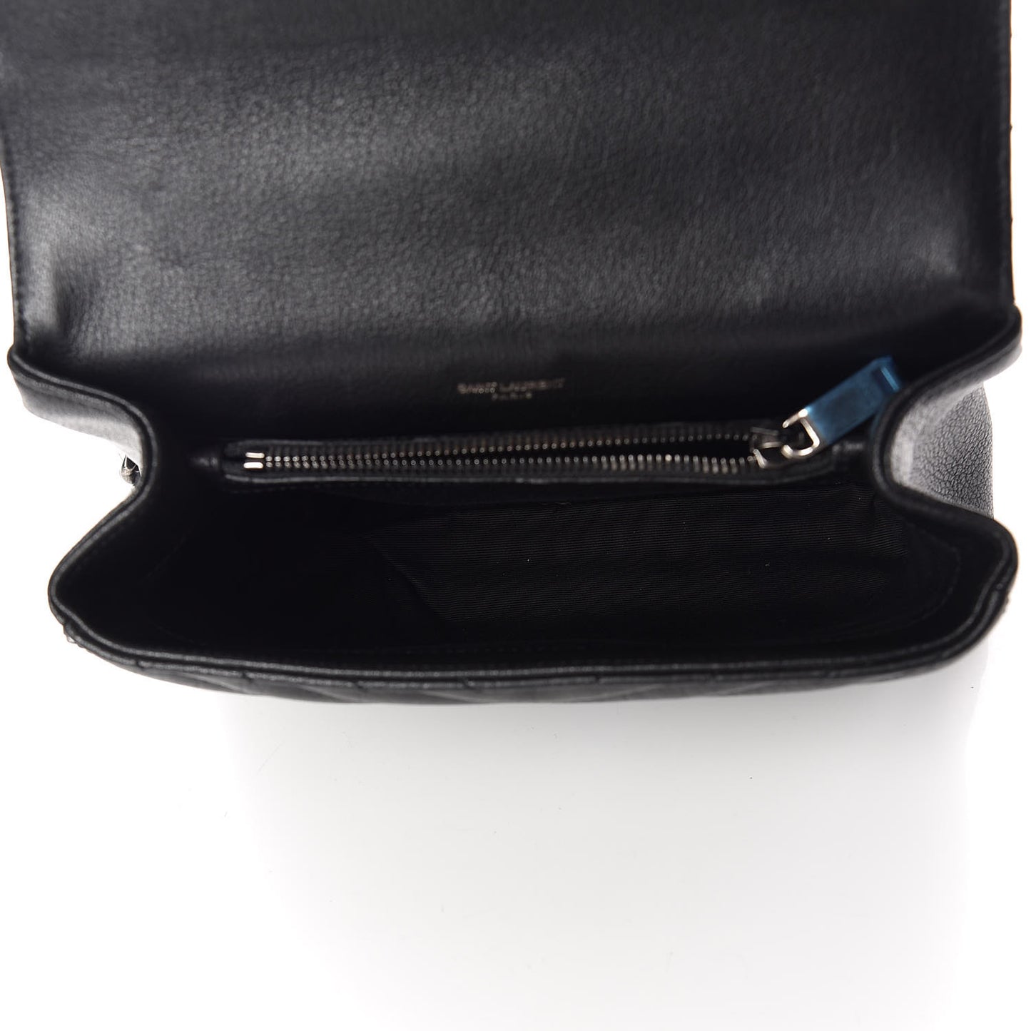 Sheepskin Matelasse Chevron Monogram Medium College Bag Black