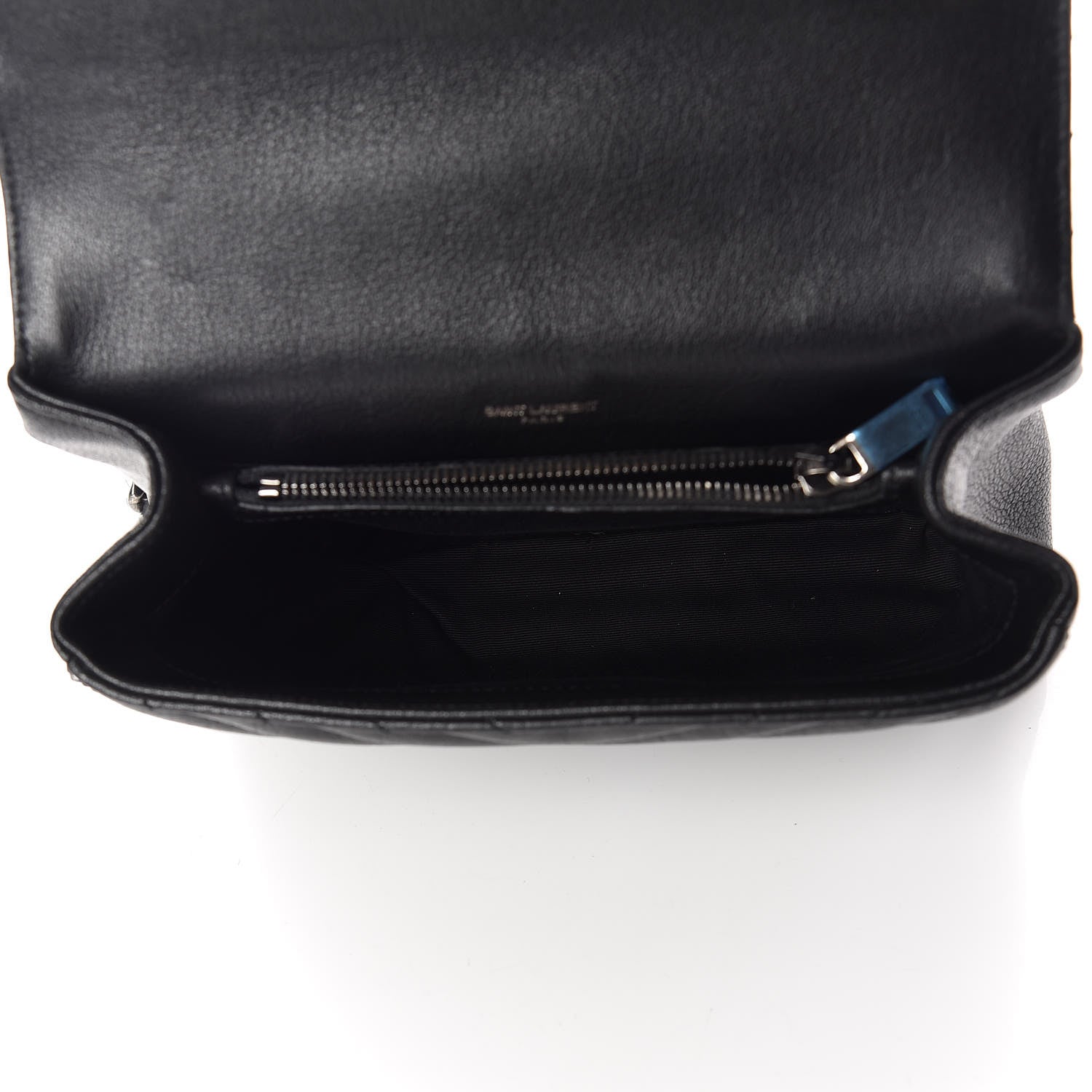Saint Laurent Sheepskin Matelasse Chevron Monogram Medium College Bag Black 7 of 10