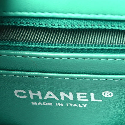 Chanel Lambskin Quilted Mini Rectangular Flap Green 6 of 9