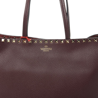 Valentino Garavani Grained Calfskin Small Rockstud Shoulder Tote Rubin 9 of 11