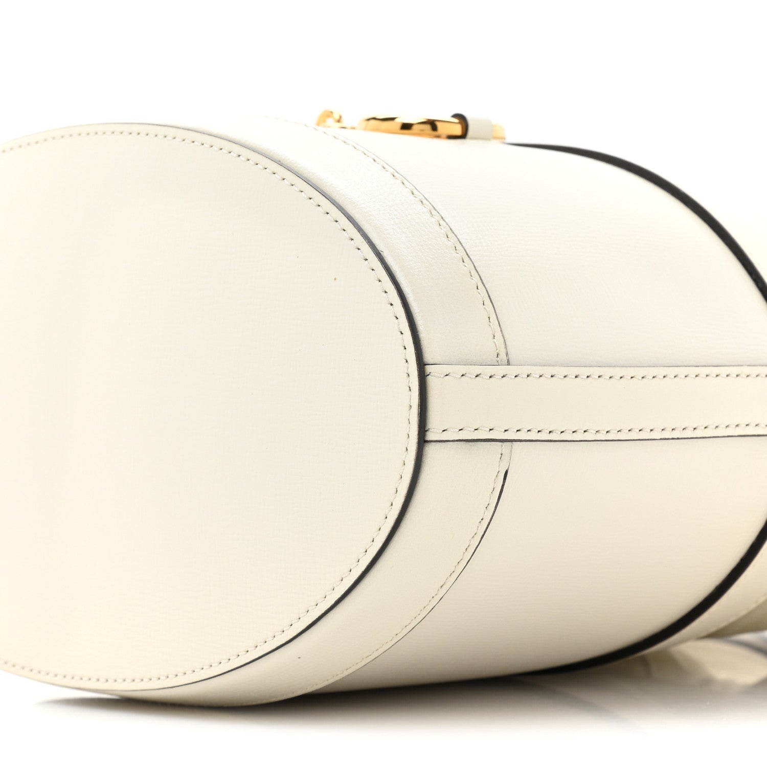 Gucci Azalea Sakai Calfskin Horsebit 1955 Drawstring Bucket Bag Mystic White 8 of 11