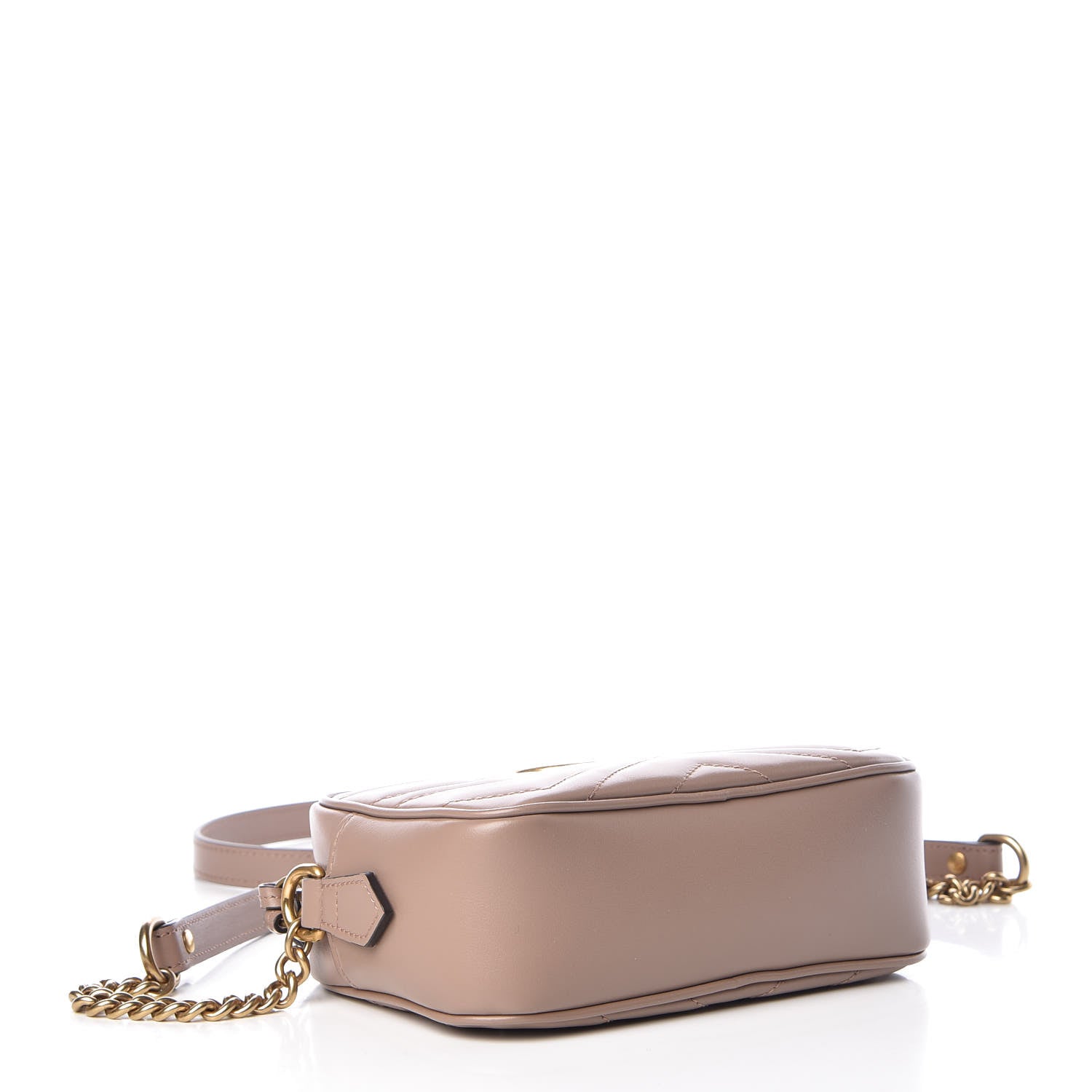 Gucci Calfskin Matelasse Mini GG Marmont Chain Shoulder Bag Porcelain Rose 4 of 8