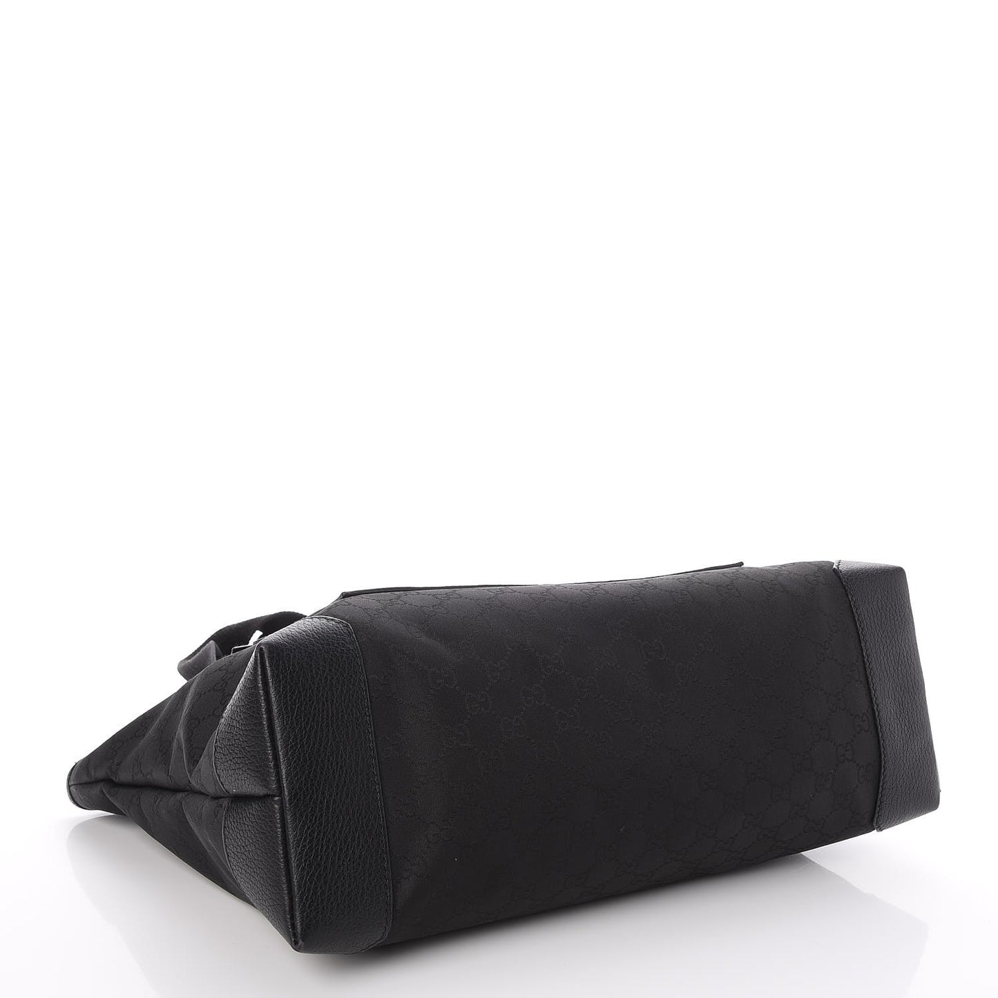 Nylon Monogram Calfskin Large Tote Bag Black