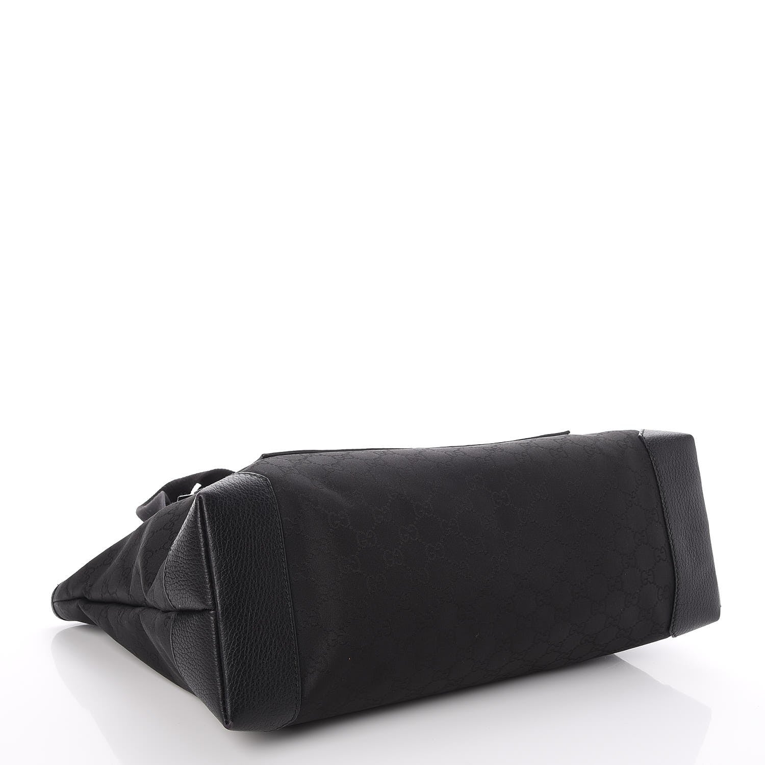 Gucci Nylon Monogram Calfskin Large Tote Bag Black 4 of 7