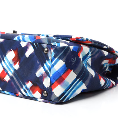 Chanel Canvas Airline Printed XXL Travel Flap Bag Blue Red White 7 of 10