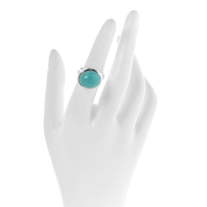Tiffany Sterling Silver Elsa Peretti Turquoise Cabochon Ring 52 6 2 of 5
