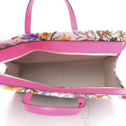 Gucci Canvas Large Flora Tote Pink Multicolor Fuchsia 5 of 8