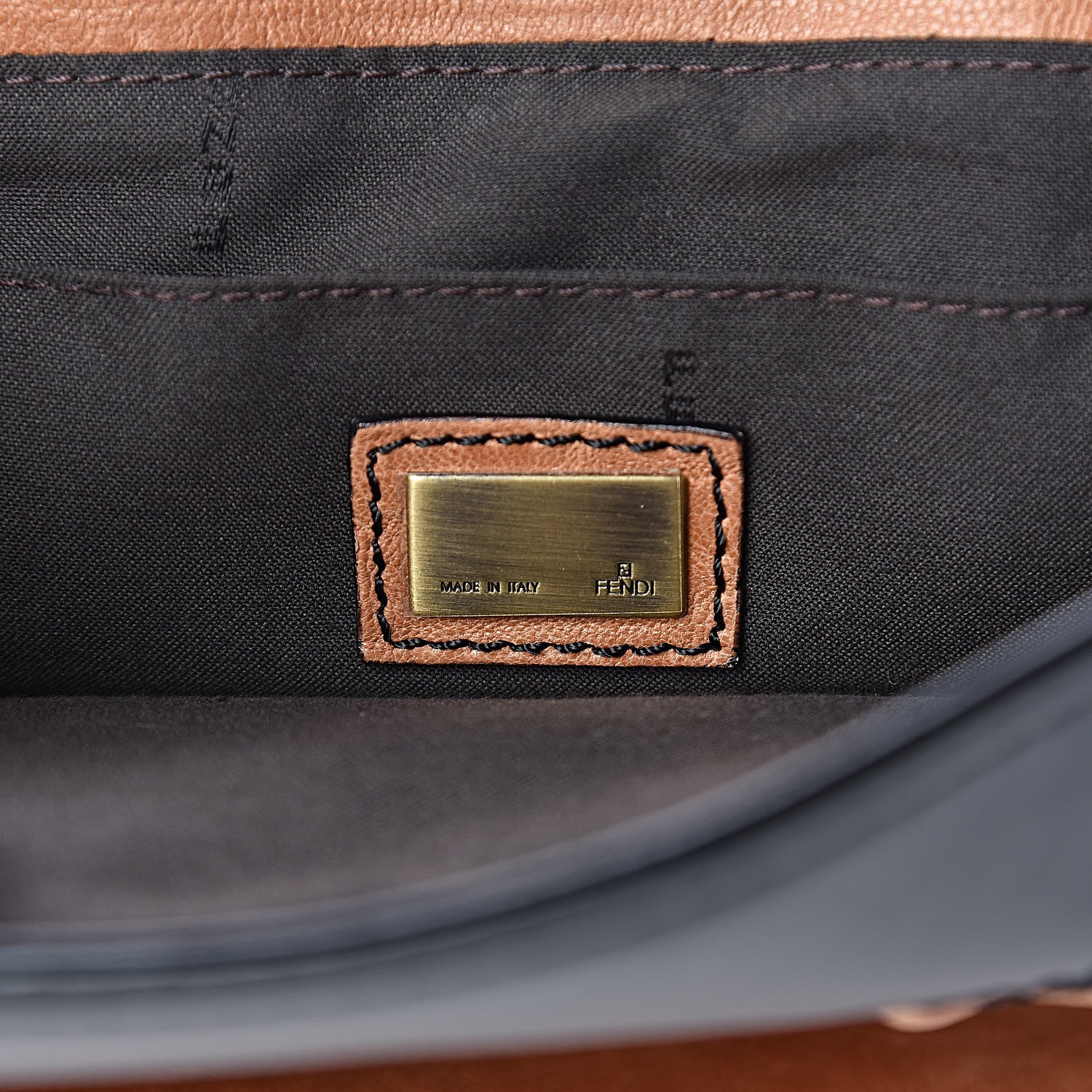 Fendi Nappa Patent B Bag Osso Black 6 of 11