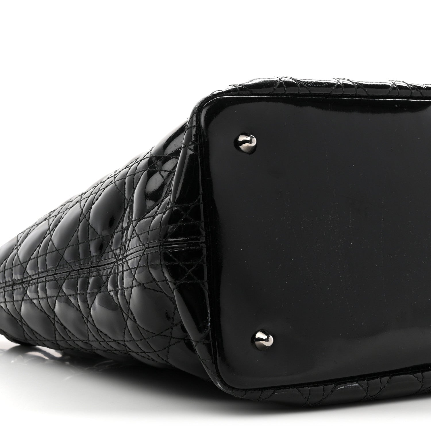 Christian Dior Patent Cannage Medium Panarea Tote Black 9 of 11