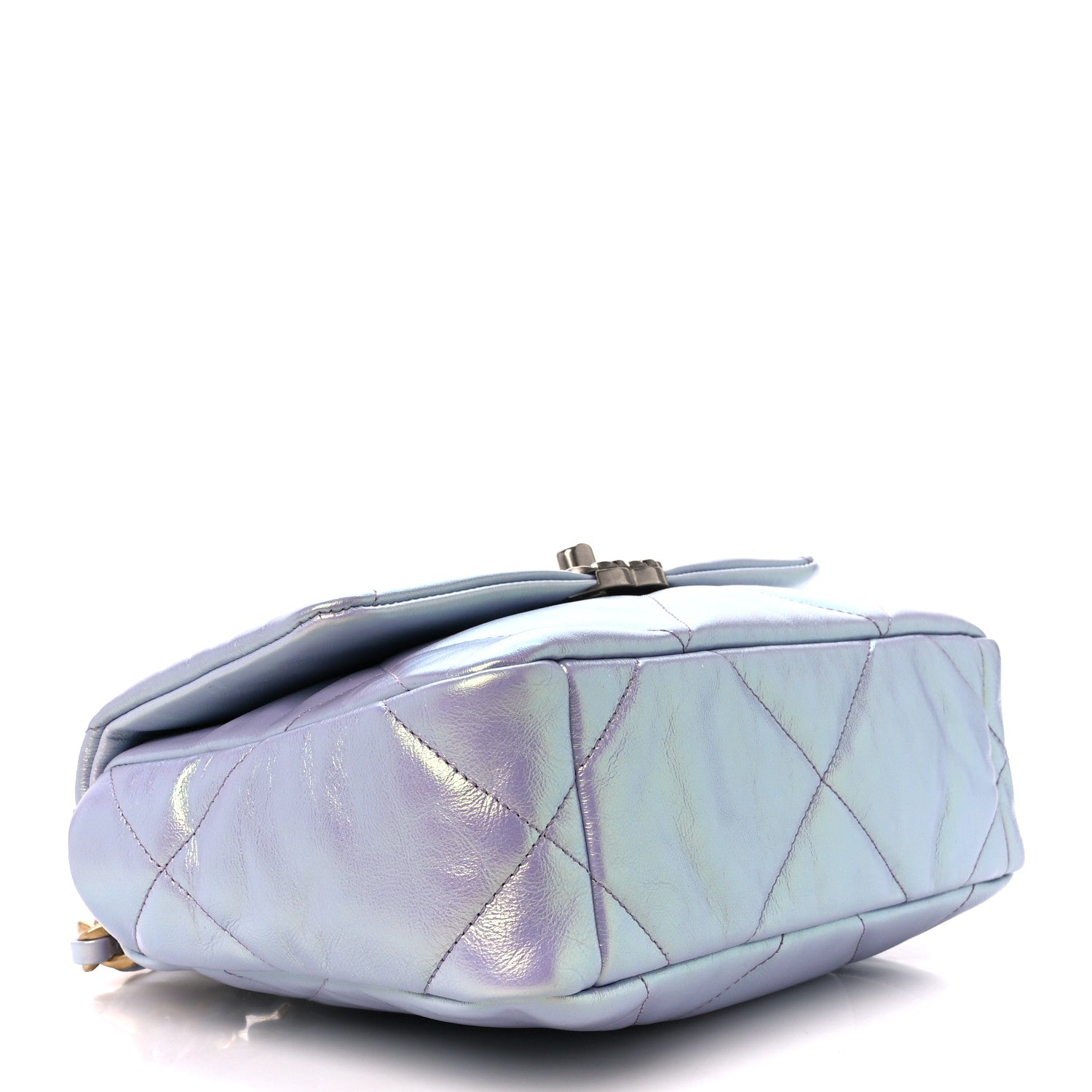Chanel Iridescent Calfskin Quilted Medium Chanel 19 Flap Light Purple Blue 4 of 12