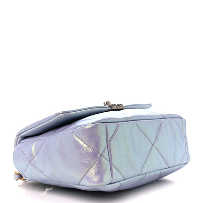 Chanel Iridescent Calfskin Quilted Medium Chanel 19 Flap Light Purple Blue 4 of 12