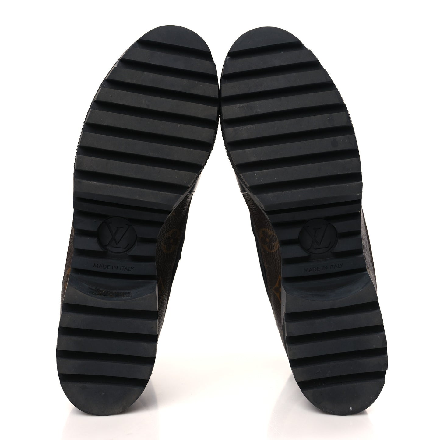Suede Calfskin Monogram Laureate Platform Desert Boots 42 Black