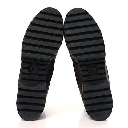 Louis Vuitton Suede Calfskin Monogram Laureate Platform Desert Boots 42 Black 5 of 8