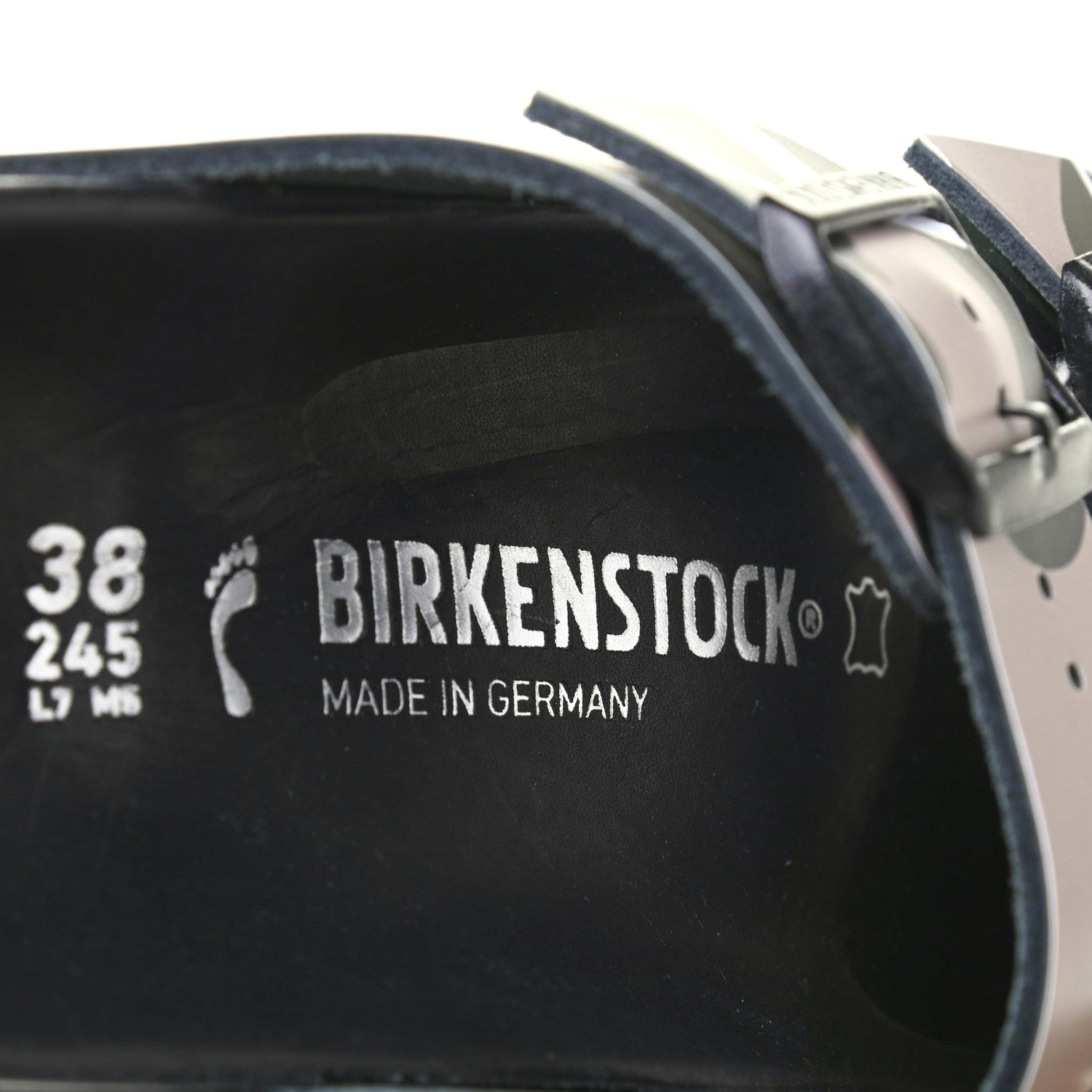 Valentino Garavani X BIRKENSTOCK Calfskin VLTN Arizona Slide Sandals 38 Army Green Poudre 7 of 7
