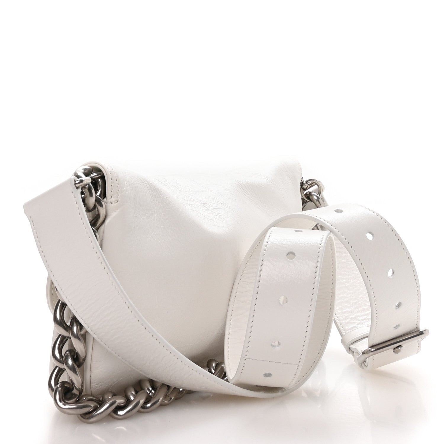 Balenciaga Peach Calfskin Small BB Soft Flap Bag Optic White 3 of 10