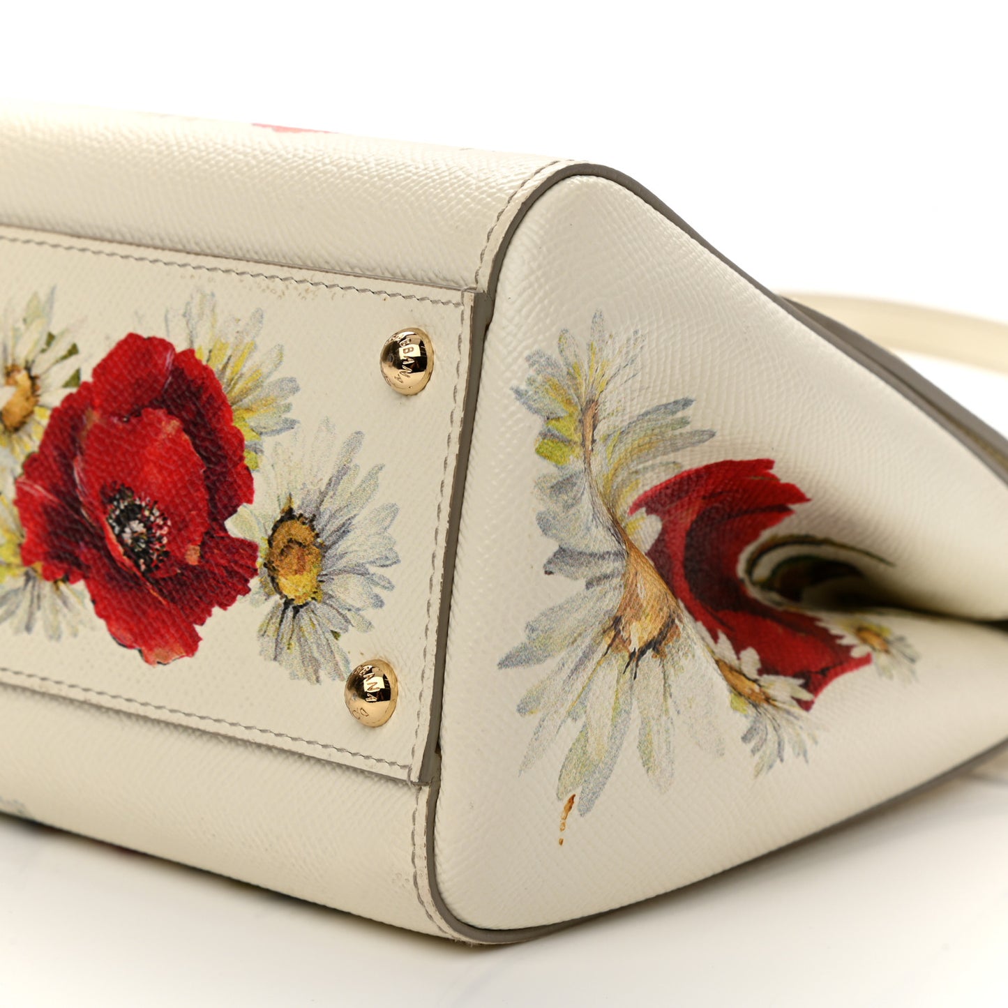 Dauphine St.Giap Papaveri Print Medium Miss Sicily Satchel White Multicolor