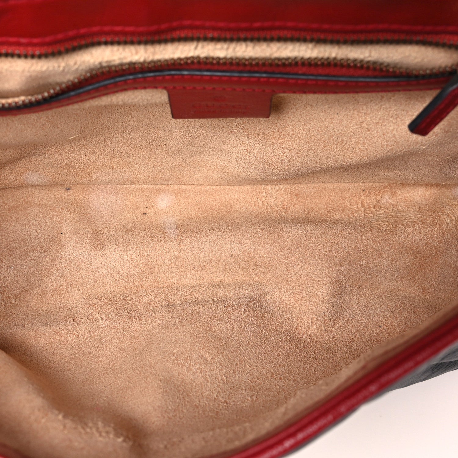 Gucci Vintage Effect Calfskin Matelasse Diagonal Small Torchon GG Marmont Shoulder Bag Black Romantic Cherry 5 of 10