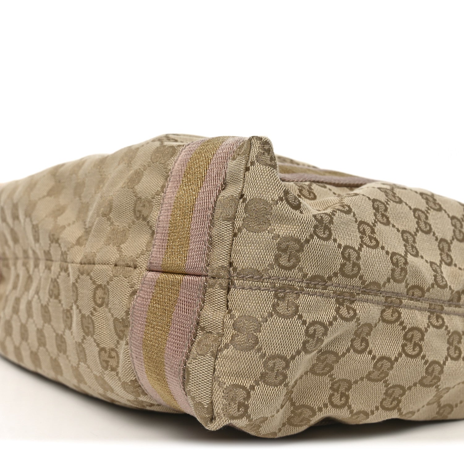 Gucci GG Monogram Medium Web Handle Vertical Tote Pink Gold 10 of 10